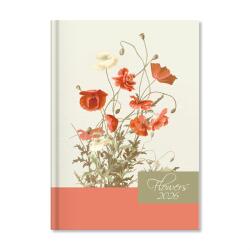 PERIOD Flowers Beige 2026 A5 napi beosztású határidőnapló (P4114-1912) - bestbyte