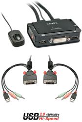 Lindy KVM Switch, Lindy, Műanyag, Fekete, 85x55x25 mm (67894)