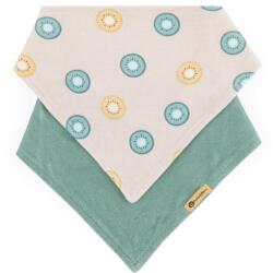 Petite&Mars Bandana Luke 3m+ előke Beige Kiwis&Misty Green