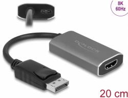 Delock DisplayPort 1.4 HDMI 2.1 Átalakító Fekete-Szürke 20cm 63118 (63118)