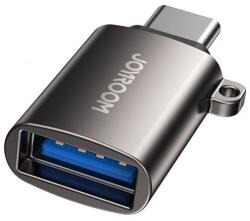 JOYROOM adapter, usb aljzat - type-c, adatátvitel és töltés, otg, fekete (S-H151 BLACK)