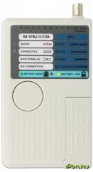 DELOCK Kábelteszter RJ45 / RJ12 / BNC / USB csatlakozóhoz (86106)