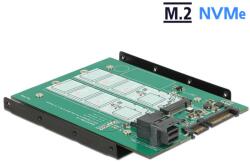 Delock 3.5" SATA-átalakító 22 tűs / SFF-8643 NVMe - 1 x M. 2 M-kulcs nyílás + 1 x M. 2 B-kulcs nyílás (62704)