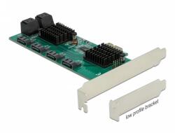 Delock 8 portos SATA PCI Express x1 Kártya - alacsony profilú formatényező (90072) - ipon