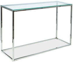 Signal Hilton C Edzett Üveg Konzolasztal Króm Vázzal