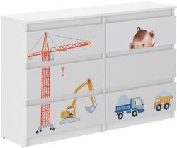  Ifjúsági 6 fiókos Komód 120cm - járgányok