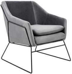 King Home Emma Velvet Fotel Sötétszürke Bársony Fekete Vázzal (KHM-MSE011000308-V23)