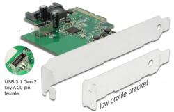 Delock PCI Express Kártya 1 x belső USB 3.2 Gen 2 Kulcs A - 20 tűs anya csatlakozó (89029)