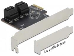 Delock 4 portos SATA PCI Express x1 Kártya - alacsony profilú formatényező (90010) - ipon