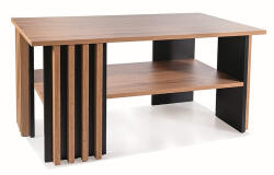 Signal Evita Modern Laminált Dohányzóasztal Artisan Tölgy Fekete Bordázott Dizájn