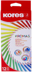 Kores Creioane colorate triunghiulare eco KORES KO93391, 12 culori (KO93391)