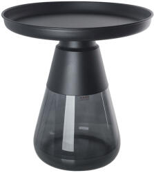 KARE Design Bottiglia Smoke 50 Acél-Üveg Dohányszürke Oldalsó Asztal