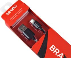 BRAVAS Кабел BRAVAS USB Type A -Type C черен 1.5м , сертифициран - Allstore
