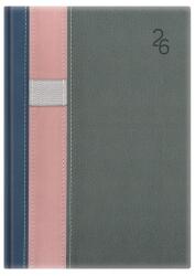 Kalendart Vario 2026 V021 A5 napi beosztású kék-rózsa-szürke határidőnapló (26T021V-045) - officedepot