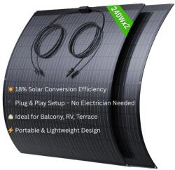  Rugalmas napelem, monokristályos szilícium-dioxid, ETFE bevonat, 240 W*2