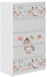  Komód 5 fiókos - R5 Szivárvány unikornis