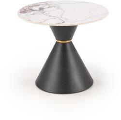 Halmar Goretti S Dohányzóasztal - Fehér Márvány - Fekete