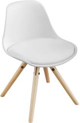  Etetőszék, párnázott ülés, minimalista design, FEHÉR