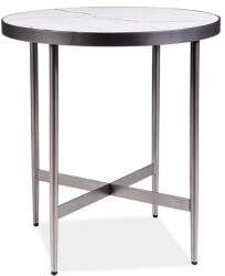 Signal Dolores Kerek Márvány Dohányzóasztal Szürke Fém Vázzal DOLORESCBSZ