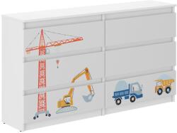  Ifjúsági 6 fiókos Komód 140cm - járgányok