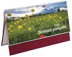 TOPTIMER Asztali naptár képes TOPTIMER T054 álló fehér lapos Nemzeti park bordó 2026. T542T-002 (T542T-002)