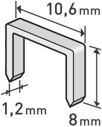 Extol spony, balení 1000ks, 8 mm, 10, 6 x 0, 52 x 1, 2 mm 8852202 (8852202)
