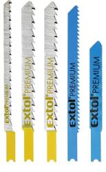 EXTOL plátky do přímočaré pily-mix, sada 5ks, Bi-metal, HSS, HCS 8805600 (8805600)