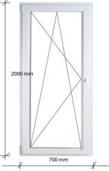 Decco 70×200 Erkélyajtó Bukó-Nyíló 2 rétegű üvegezéssel