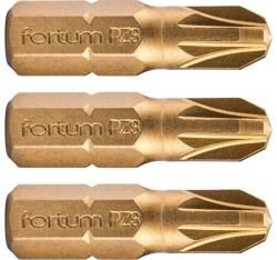 Fortum hrot křížový pozidriv, sada 3ks, PZ 3 x 25 mm, titan. úprava, S2 4741373 (4741373)