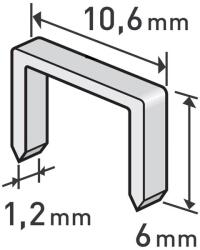 Extol spony, balení 1000ks, 6 mm, 10, 6 x 0, 52 x 1, 2 mm 8852201 (8852201)