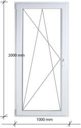 Decco 100×200 Erkélyajtó Bukó-Nyíló 2 rétegű üvegezéssel