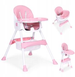 ECOTOYS Gyerek etetőszék tálca kosár 5 pontos csíkos rózsaszín (HC521 PINK)