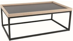 Signal Lagos Modern Téglalap Dohányzóasztal Laminált Tölgy-Fekete Fém Vázzal