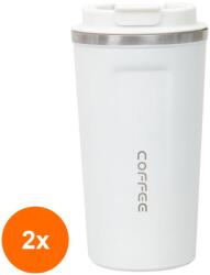 Zilan Set 2 x Termos cu Interior din Inox, Capacitate 380 ml, Indicator Temperatura, Alb (LIZ-2xZLN-ZTS8438)