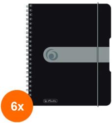 Pelikan Set 6 x Caiet A5 EOTG cu Spira, 80 File, Matermatica, Negru (REH-6xHRZ-11293768)