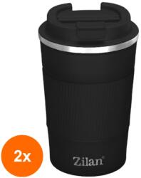 Zilan Set 2 x Termos Cafea, Capacitate 510 ml, Interior din Inox, Negru (LIZ-2xZLN-ZLN9922)