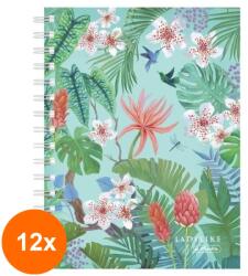 Pelikan Set 12 x Caiet A6 100 File, cu Spira, Matematica, Ladylike Motive Asortate (REH-12xHRZ-50044221)