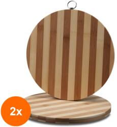 Zilan Set 2 x Tocator de Bucatarie Rotund, din Bambus, Zilan (LIZ-2xZLN-3899) Tocator