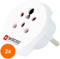 SKROSS Set 2 x Adaptor Priza India / Israel / Danemarca - EU, Skross (TIV-2xADAPT-PLUG-IN/EU/BX-SKRS)