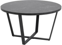 Actona Amble Márvány Hatású Kerek Dohányzóasztal Fekete