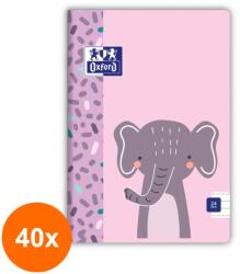 OXFORD Set 40 x Caiet Oxford, A5, 24 File, Hartie Optik 90 g / mp, PEFC, Tip II, Colturi Rotunjite, Motiv Kids (REH-40xHRZ-400192290)