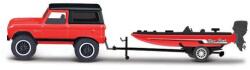 Maisto - Design Tow & Go, 1966 Ford Bronco Trailer cu Bass Boat, 1: 64 (OLP101211368FB)