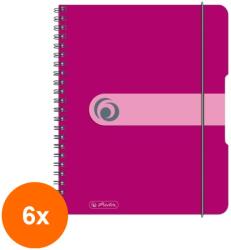 Pelikan Set 6 x Caiet A5 EOTG cu Spira, 80 File, Matermatica, Mov (REH-6xHRZ-11293776)