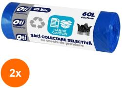 Oti Set 2 x 20 Saci Menajeri Colectare Selectiva, Hartie - Carton, 60 x 76 cm, 60 l, Albastri (LIZ-2xZLN-OTI021490)