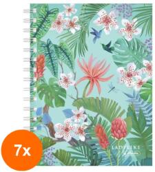 Pelikan Set 7 x Caiet A5 100 File, cu Spira, Matematica, Motiv Ladylike Jungle (REH-7xHRZ-50044191)