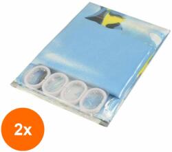 Lisa Set 2 x Perdea de Baie din Poliester, 180 x 200 cm, Panzata (LIZ-2xZLN-ZLN1053) Perdea de dus