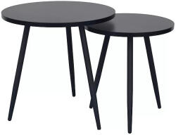 Signal Cleo Kerek MDF Fekete Dohányzóasztal Szett