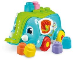 Clementoni Clemmy baby - cărucior cu elefanți, 10 cuburi (OLP104917697)