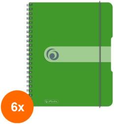 Pelikan Set 6 x Caiet A5 EOTG cu Spira, 80 File, Matermatica, Verde (REH-6xHRZ-11293784)