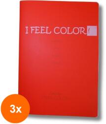 KOH-I-NOOR Set 3 x Caiet A5 Matematica, 60 File, 70 g, I Feel Color (HOK-3xKH-O100 405M)